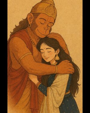 Krati Saini Instagram - The safest place is under his blessings.❤️ My greatest strength!!! No fear, no doubt, just infinite love and blessings! My heart is so full after seeing these pictures.😭 @ChatGPT, thank you so much for this Ghibli studio edit!