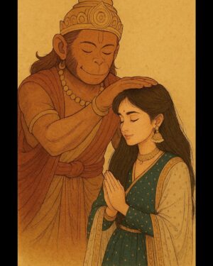Krati Saini Instagram - The safest place is under his blessings.❤️ My greatest strength!!! No fear, no doubt, just infinite love and blessings! My heart is so full after seeing these pictures.😭 @ChatGPT, thank you so much for this Ghibli studio edit!