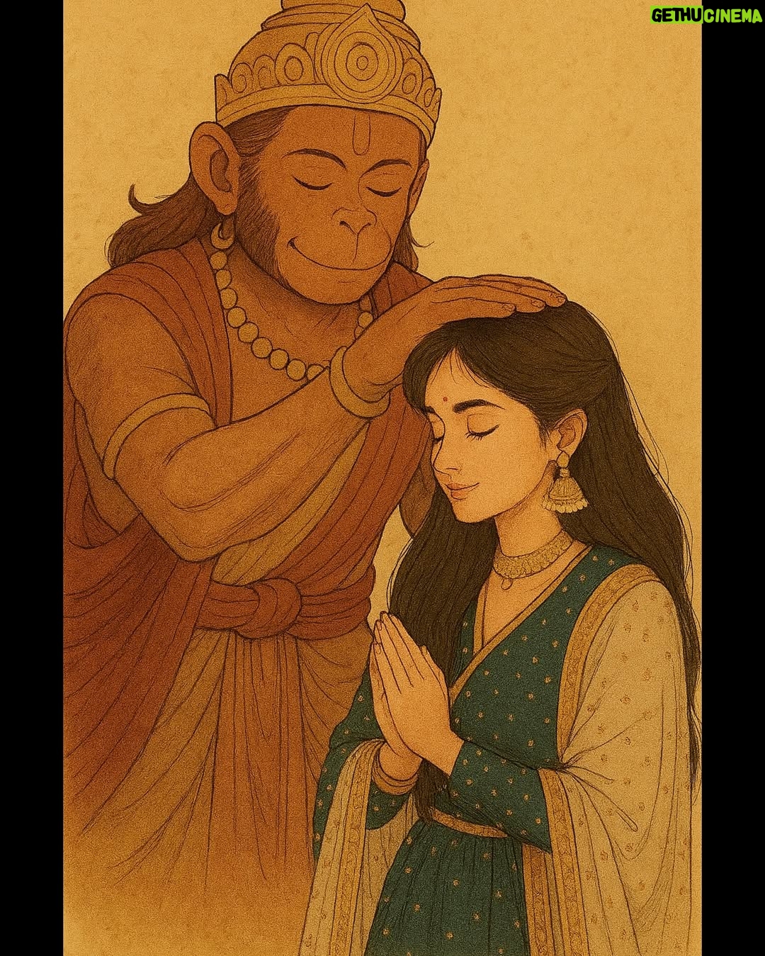 Krati Saini - 491.7K Likes - The safest place is under his blessings.❤️ My greatest strength!!! No fear, no doubt, just infinite love and blessings! My heart is so full after seeing these pictures.😭 @ChatGPT, thank you so much for this Ghibli studio edit!