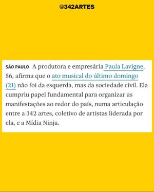 Letícia Sabatella Instagram - Eu cantava essa música , antes de conhecê-la pessoalmente. Tá tudo ali na letra. Guerreiro é! Bravíssima Regente dessa Festa Democrática! Obrigada, @paulalavigne , incansável! Obrigada a todos que participaram! Desde o primeiro encontro na sua casa, quando vc chamou opositores a se unirem pela Democracia, a sua ansiedade transformada em muita atitude , coragem, fé que contagiava e alimentava a esperança. Uma Força Fundamental, que trouxe muita gente pro rumo certo. Obrigada @paulalavigne e @caetanoveloso @342artes @midianinja todos que estão segurando as mãos .