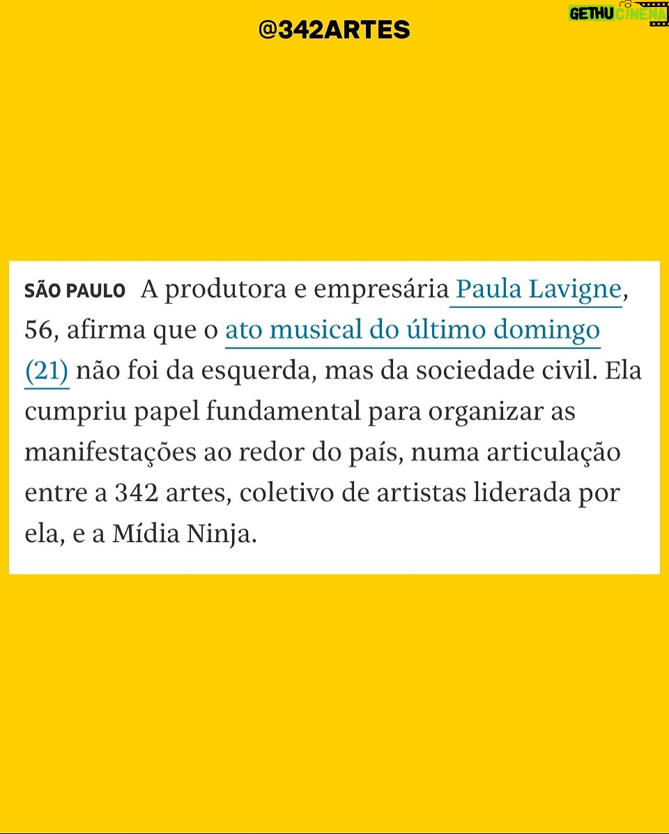 Letícia Sabatella - 4.4K Likes - Eu cantava essa música , antes de conhecê-la pessoalmente. Tá tudo ali na letra. Guerreiro é! Bravíssima Regente dessa Festa Democrática! Obrigada, @paulalavigne , incansável! Obrigada a todos que participaram!  Desde o primeiro encontro na sua casa, quando vc chamou opositores a se unirem pela Democracia, a sua ansiedade transformada em muita atitude , coragem, fé que contagiava e alimentava a esperança. Uma Força Fundamental, que trouxe muita gente pro rumo certo. Obrigada @paulalavigne e @caetanoveloso @342artes @midianinja todos que estão segurando as mãos .