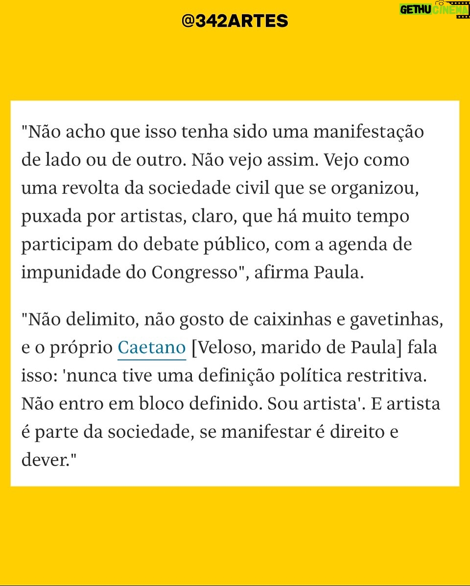 Letícia Sabatella - 4.4K Likes - Eu cantava essa música , antes de conhecê-la pessoalmente. Tá tudo ali na letra. Guerreiro é! Bravíssima Regente dessa Festa Democrática! Obrigada, @paulalavigne , incansável! Obrigada a todos que participaram!  Desde o primeiro encontro na sua casa, quando vc chamou opositores a se unirem pela Democracia, a sua ansiedade transformada em muita atitude , coragem, fé que contagiava e alimentava a esperança. Uma Força Fundamental, que trouxe muita gente pro rumo certo. Obrigada @paulalavigne e @caetanoveloso @342artes @midianinja todos que estão segurando as mãos .