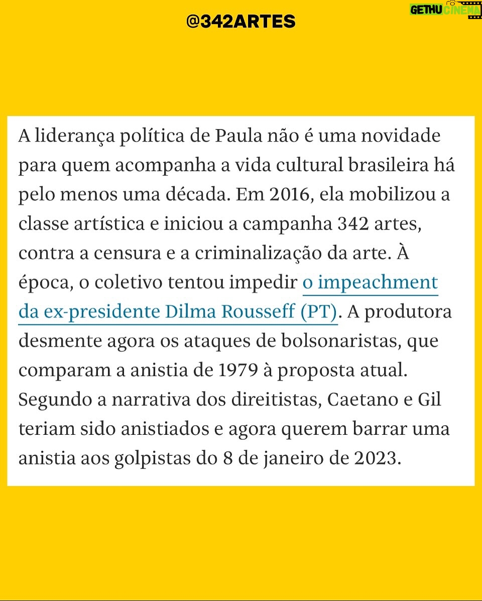 Letícia Sabatella - 4.4K Likes - Eu cantava essa música , antes de conhecê-la pessoalmente. Tá tudo ali na letra. Guerreiro é! Bravíssima Regente dessa Festa Democrática! Obrigada, @paulalavigne , incansável! Obrigada a todos que participaram!  Desde o primeiro encontro na sua casa, quando vc chamou opositores a se unirem pela Democracia, a sua ansiedade transformada em muita atitude , coragem, fé que contagiava e alimentava a esperança. Uma Força Fundamental, que trouxe muita gente pro rumo certo. Obrigada @paulalavigne e @caetanoveloso @342artes @midianinja todos que estão segurando as mãos .