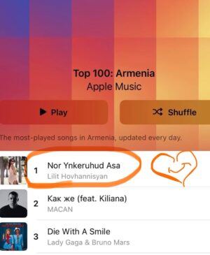 Lilit Hovhannisyan Instagram - Մի քանի կադր բեքսթեյջից…🧡
Ու դե ինչ խոսք՝ հերթական անգամ Apple Music-ում առաջինը լինելը հաճելի ա🙈🧡