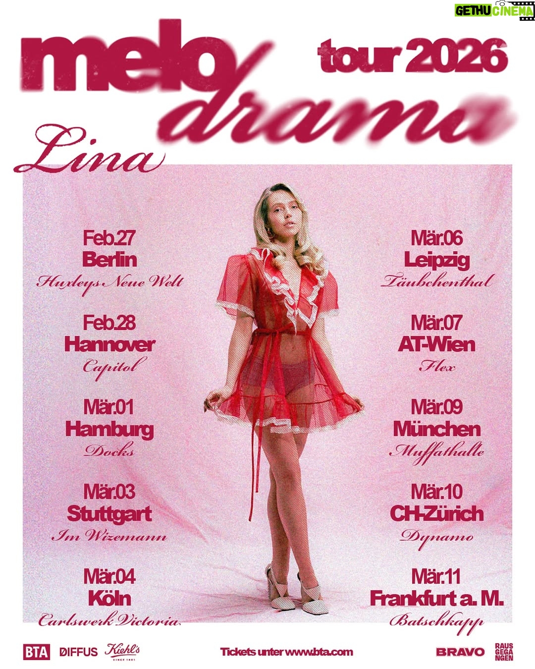 Lina Larissa Strahl - 4.5K Likes - Ihr Lieben, 

MELODRAMA TOUR TICKETS SIND JETZT ONLINE🔥♥️

Sehen wir uns??

Kommentiert mal eure Stadt😮‍💨🍓
(Ticket link in der Story & bio)