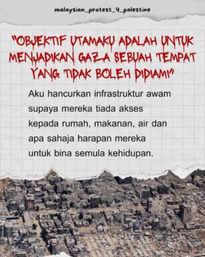 Lisa Surihani Instagram - Ini adalah monolog yang cuba menggambarkan kekejaman Israhell yang diketuai oleh Perdana Menterinya Bibi Net*nyahu. Ini bukan kata-kata yang direka semata-mata tetapi adalah gambaran ideologi Zionisma yang supremasis & rasis berdasarkan perbuatannya ke atas Gaza.
Kita perlu bangkit & musnahkan ideologi jijik ini. Selagi mana negara haram Israhell masih wujud, dunia tidak akan selamat daripada kejahatannya.
Jom taip “FREE PALESTINE” beramai-ramai di comment section.