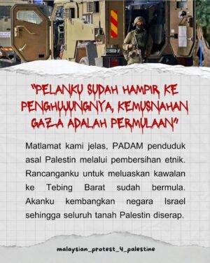 Lisa Surihani Instagram - Ini adalah monolog yang cuba menggambarkan kekejaman Israhell yang diketuai oleh Perdana Menterinya Bibi Net*nyahu. Ini bukan kata-kata yang direka semata-mata tetapi adalah gambaran ideologi Zionisma yang supremasis & rasis berdasarkan perbuatannya ke atas Gaza.
Kita perlu bangkit & musnahkan ideologi jijik ini. Selagi mana negara haram Israhell masih wujud, dunia tidak akan selamat daripada kejahatannya.
Jom taip “FREE PALESTINE” beramai-ramai di comment section.