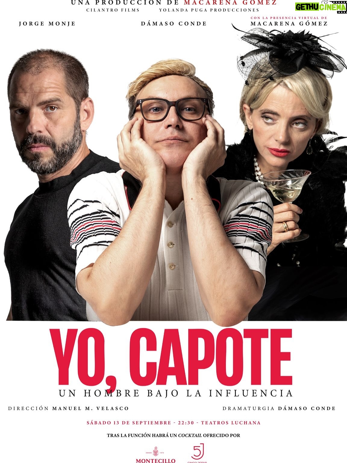Macarena Gómez - 3 Likes - El sàbado vivimos una velada inolvidable con el estreno de “Yo, Capote” ✨

Gracias a todos los que nos acompañasteis y compartisteis con nosotros esta celebración del arte y la vida 🎭

El cóctel posterior brilló aún más gracias a la excelencia de @cincojotas y @bodegasmontecillo, que nos hicieron celebrar, sonreír y brindar con auténtico sabor a lujo 🍷🥂

📸 @tartadefreak 

#YoCapote #TeatroMadrid #TeatrosLuchana #CulturaMadrid #TeatroContemporáneo #ArtesEscénicas #TeatroActual #MadridCultural #ArteVivo #CulturaQueInspira #NuevasProducciones #MadridEsCultura #PlanesMadrid #AgendaCultural #NocheEnMadrid #MadridLifestyle #VivirElArte