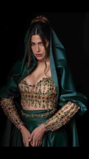 Maram Ben Aziza Instagram - We are so Proud  and Glad to reveal our new Masterpiece “Emerald Daya” from  2024 haute couture unique piece , made with  Extreme Passion  and Deep Love .. 
Special thanks  to our  muse @meryemuzerlimeryem 

Worn  by the  Wonderful & the Charismatic @marambenazizaofficial 

Created , DA and Edited by : @souhir_el_gabsi_world 

MUA : @makeupby.dido 
Shots by : @trendymagazineofficial @mohamed_afli_photography 
Studio : @hamdi_van_buuren 
Shoes : @maisonvalentino