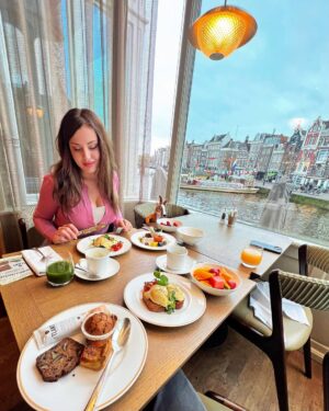 Matylda B Instagram - #Breakfast 😋 with a stunning #view of the canal in #Amsterdam at ultra luxurious @deleuropeams , Marie #restaurant 
With @rapidluxe @onerepglobal 

#travel #luxurytravel #europetravel #foodstagram