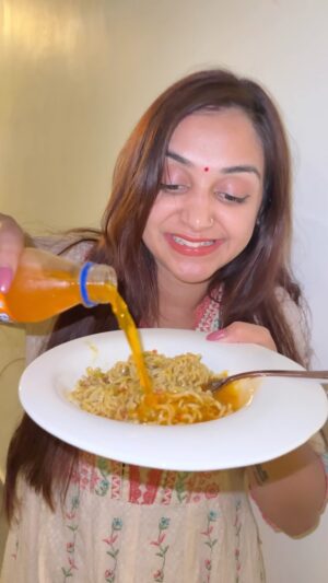 Megha Chaube Instagram - Nanad ko Fenta Maggie Khila Di 😳
.
.
 #shorts #trendingshorts #foodlover #comedy #viral #meghachaube