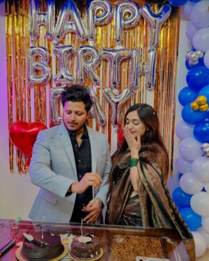 Megha Chaube Instagram - Happy Birthday to my love♥️You make every day brighter✨ and I’m so grateful to have you by my side ,  wishing you boundless happiness , Good health and Great Success Sandeep Jii☺️🧿 
.
.
#newpost #birthday #couple #cake #special #viral #meghachaube