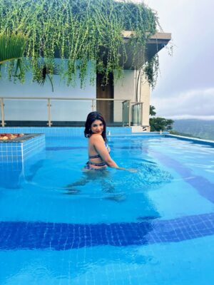 Megha Prasad Instagram - Nature calling! ⛱️🏔️🏊♀️🍹🍇🌧️