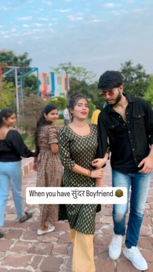 Megha Sahu Instagram - when your boyfriend is more good looking then you 😂 #couplegoals #relationshipgoals #girlfriend #funny #comedy #reels #foryou #explore
