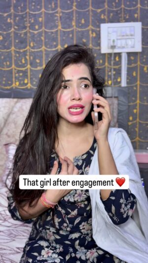 Megha Sahu Instagram - That girl after engagement ❤️
#couplegoals #funny #comedy #relationshipgoals #viral #reels #reelsinstagram #foryou #explore