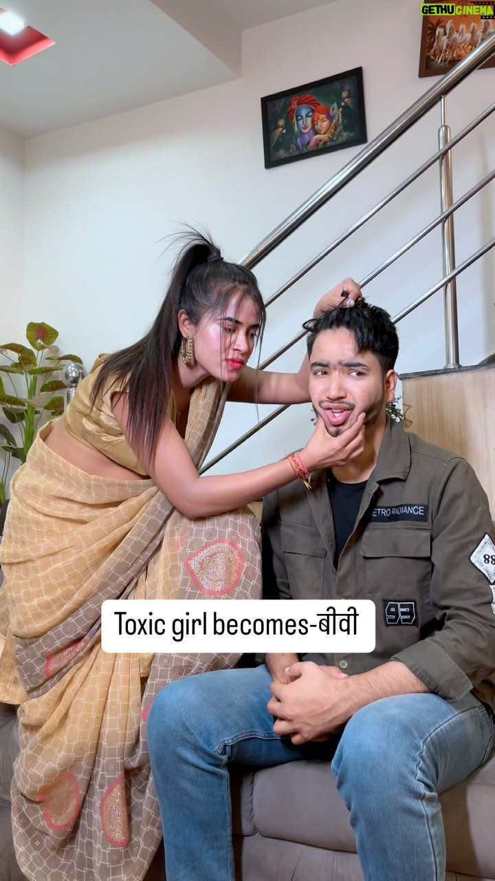 Megha Sahu - 0.9 Million Likes - Toxic girl becomes- बीवी 😂 
#husbandandwife #couplegoals #funny #comedy #viral #reels #reelsinstagram #foryou #explore