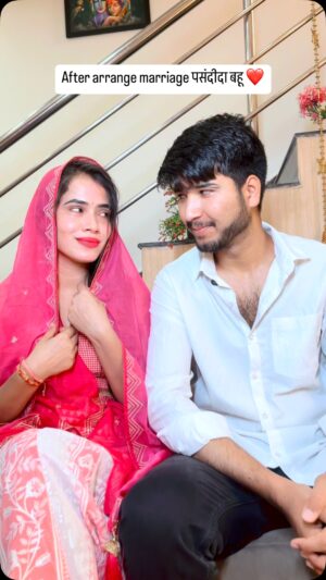 Megha Sahu Instagram - After arrange marriage पसंदीदा बहू ❤️ 
#arrangemarriage #couplegoals #husbandandwife #wife #viral #reels #reelsinstagram #foryou #explore