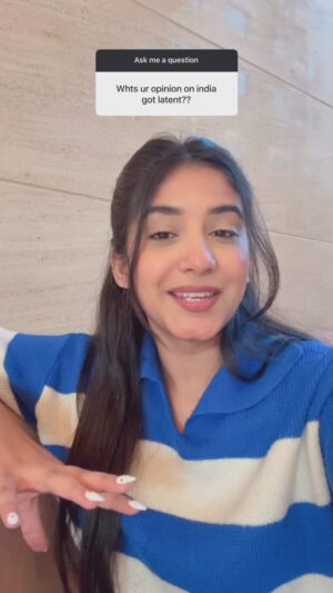 Megha Sukhija Instagram - Apna opinion comments me likh do🥰✨
#indiasgotlatent #mythpat #beerbiceps #samayraina #relatable