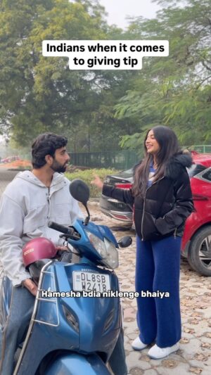 Megha Sukhija Instagram - Comments mai thodi si tip dedo 🤷🏻♂️ #indians #tip #relatable #comedy #funny #viral #instagram #reels #money #cabs #girls #boys #saying #tata #bata #jaat