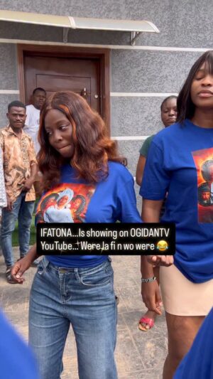 Mide Martins Instagram - IFATONA 

Showing & Trending On OGIDANTV YouTube Channel 

Were la fin wo were 😂 Gbogbo e ti di woro si woro bayi 💃🏼

Loving this my new agbako dance team set awon omokomo 🤣

Omo iya mi no dull moment just go and watch this movie now 

Packaged By: @mydemartins 

Directed By: @officialafeezowo