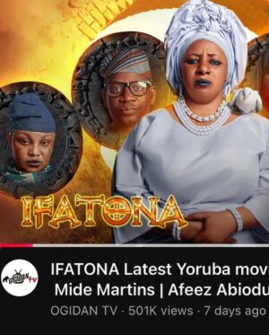 Mide Martins Instagram - WOKE TO THIS GOOD NEWS!!! 💃🏼💃🏼
IFATONA…. Hits 500k Views On OGIDANTV YouTube Channel
Screaming A “BIG THANK YOU” To Our Organic Streamers
Thank You For Always Supporting Our Craft People 🥰🥰
From The Depth Of My Soul I Say Thank You Lovers!!! ❤️❤️
Pls Enjoy Your Weekend With IFATONA On OGIDANTV
Packaged By: @mydemartins
Directed By: @officialafeezowo
Art Design: @stevo____17