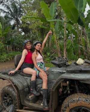 Mili Lakhmani Instagram - Atv day it was!!
If you don’t know , I am very sensitive person I don’t even know how to ride scooty 🙈 Darlgta hai bhai … passenger princess hi bnskti hu🤣🤣
Booked this activity with @klookindia 🫶🏻
#baliatv #baliactivity