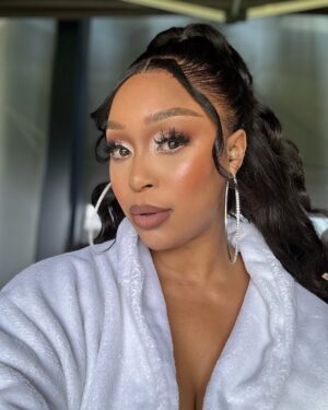 Minnie Dlamini Instagram - These were my favorite hair and makeup looks on #LoveNeverLiesZA @stephythemakeupartist & @laid_by_zethu 🚀 #GlamGoals 💎 Streaming now on @netflixsa 🇿🇦