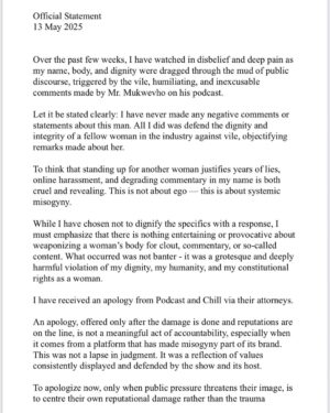 Minnie Dlamini Instagram - Official Statement 💎