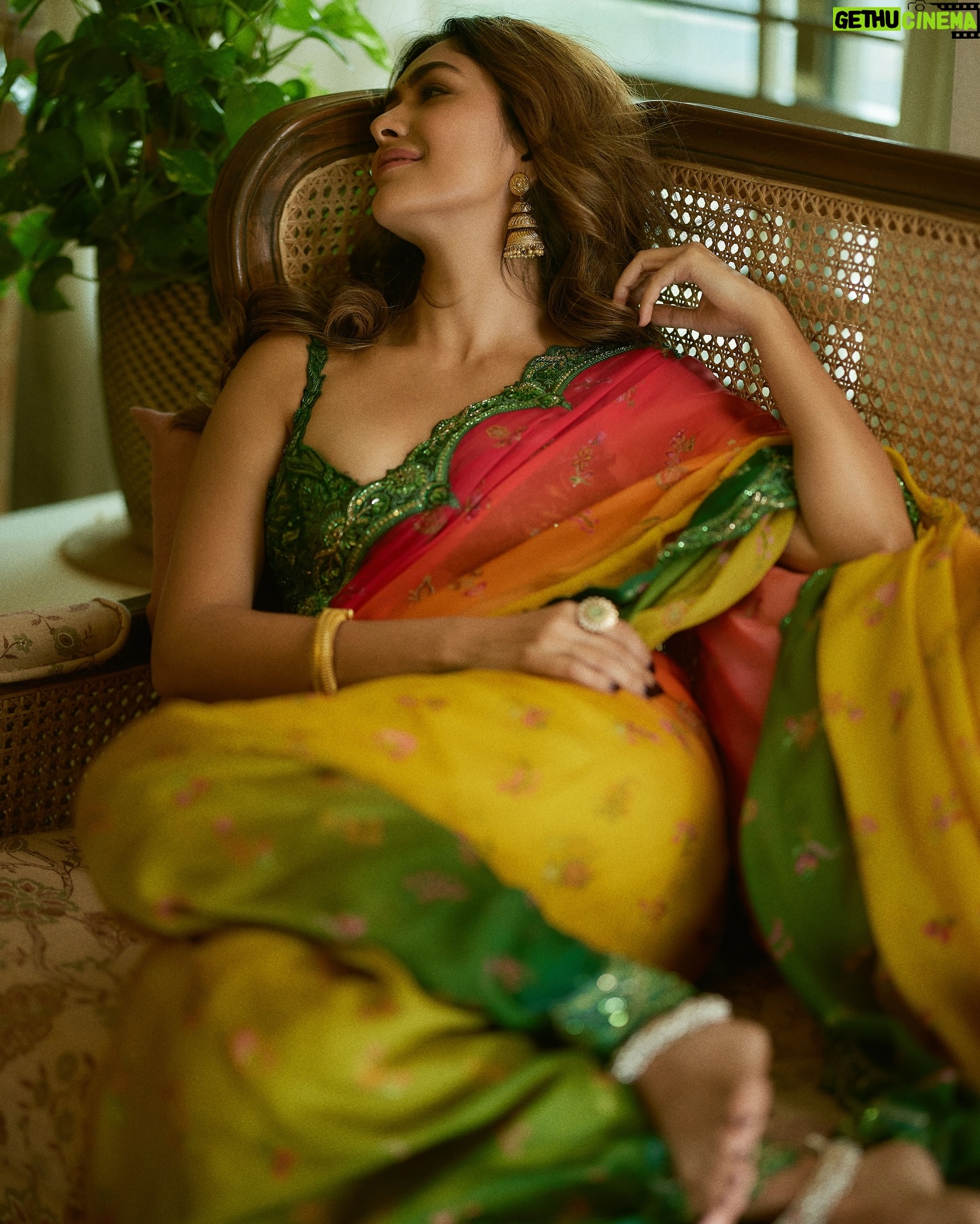 Mrunal Thakur - 2.2 Million Likes - Ganesh Chaturthi has always been my festival. A time where home, devotion, and joy come alive.

This year, I wanted to celebrate it in a way that feels both deeply traditional and personal through an outfit that is an ode to Goddess Parvati, the divine feminine, the force of Shakti, and the grace behind Ganesha. 

Draped in lotus hues with hints of gold, it carries her blessing with me… a little piece of strength, a little piece of love, and a whole lot of faith. 💖