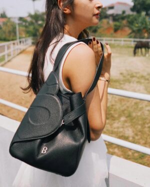 Nabila Syakieb Instagram - Let your outfit do the talking, in shade of white with a touch of black bag ✨