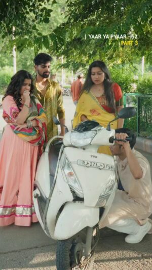 Namrita Kour Instagram - Part-4 is POSTED🫣✨
.
.
✨Location ✨
Heritage Resort- @theroyalretreat 
.
.
✨outfits✨
Swara and Silky are wearing @_nishri 
Antra is wearing @mayne_creation 
Yug, Raghav, Viren and Bhavesh are wearing @siparshh 
.
.
✨Hair and makeup ✨
@kamya.parihar @makeupbyanudisha ❤️
.
.
✨Hair extensions from @the_shell_hair ✨
.
.
✨Cast✨
Swara is played by @theknampage 
Antra is played by @aakhiri_pasta 
Yug is played by @shashank_purohit_ 
Raghav is played by @prarit__13 
Viren is played by @abhisoniii 
Bhavesh is played by @naman.singh.panwar 
Silky is played by @anmol.3vedi 
Bua is played by @baisa__varsha
.
.
.
#navratri #romance #romcom #love #garba