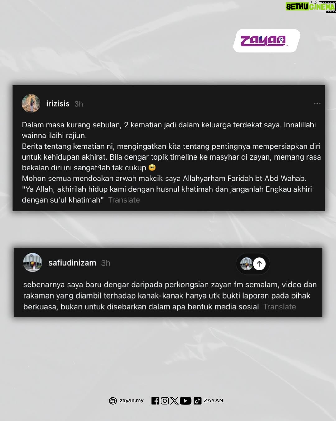Nana Mahazan - 0.9K Likes - MasyaAllah! Terima kasih semua sahabat ZAYAN yang memberikan kata-kata positif dan maklum balas membina untuk kami di ZAYAN 🤲🏻

Terus dengarkan ZAYAN - Destinasi Nasyid Anda ‼️ Pelbagai kandungan ilmiah, dakwah dan mesej yang positif untuk semua ✨

Muat turun aplikasi ZAYAN serba baharu 😍 Dengarkan kami secara online, 24 jam tanpa henti 🙌🏻

#JomLayanZAYAN
#ZAYANShare