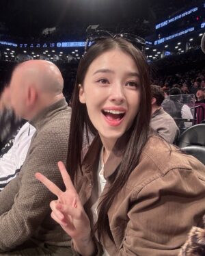 Nancy Jewel McDonie Instagram - my first basketball game🏀🧡
