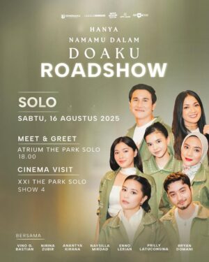 Naysila Mirdad Instagram - ROADSHOW HANYA NAMAMU DALAM DOAKU!✨

Buat kalian warga Yogyakarta, Solo, Tasikmalaya dan Tangerang kita ketemuan yuk!🤩🙌 Bakal ada para cast & filmmakers dari film Hanya Namamu Dalam Doaku lho💚

Acara ini GRATIS!!! Ajakin keluarga, teman-teman dan pasangan kamu yaaa 🫶🏻

Catat tanggalnya dan sampai bertemu disana! 👋🏼

#HanyaNamamuDalamDoaku #HNDD #MencintaimuDalamDoa