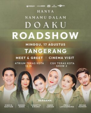 Naysila Mirdad Instagram - ROADSHOW HANYA NAMAMU DALAM DOAKU!✨

Buat kalian warga Yogyakarta, Solo, Tasikmalaya dan Tangerang kita ketemuan yuk!🤩🙌 Bakal ada para cast & filmmakers dari film Hanya Namamu Dalam Doaku lho💚

Acara ini GRATIS!!! Ajakin keluarga, teman-teman dan pasangan kamu yaaa 🫶🏻

Catat tanggalnya dan sampai bertemu disana! 👋🏼

#HanyaNamamuDalamDoaku #HNDD #MencintaimuDalamDoa