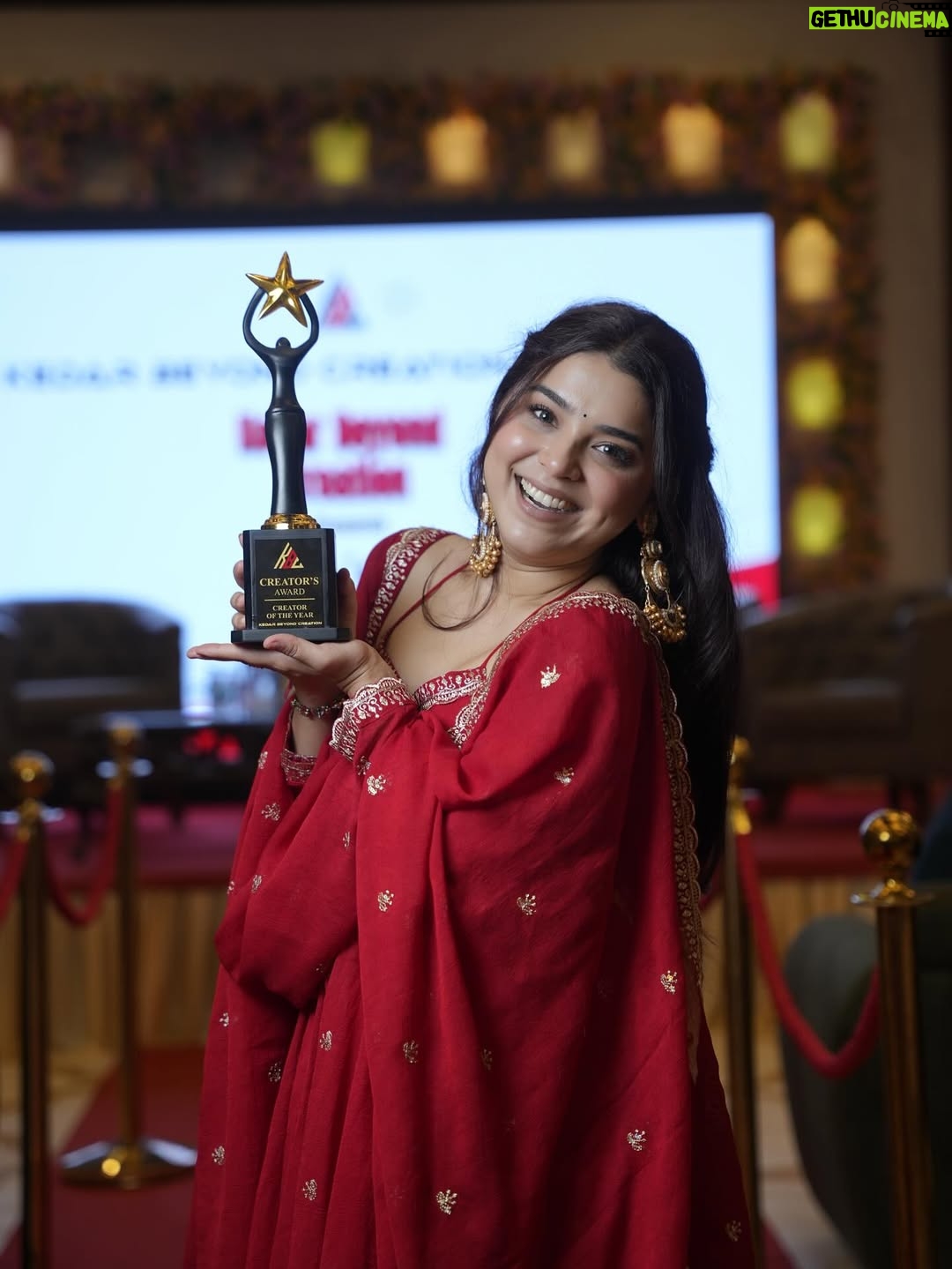 Neha Bhandari - 165.7K Likes - Still trying to find the right words… but THIS moment 😬
To be seen, celebrated, and honoured like this it’s surreal Thank you for the love, the respect, and this beautiful recognition. 🫶🏻🧿
Forever grateful to everyone who’s been part of my journey and a heartfelt thank you to @kedarbeyondcreations for this award it truly means the world