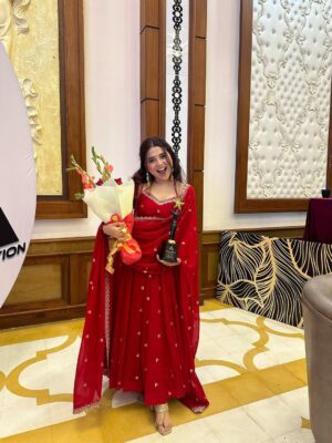 Neha Bhandari Instagram - Still trying to find the right words… but THIS moment 😬
To be seen, celebrated, and honoured like this it’s surreal Thank you for the love, the respect, and this beautiful recognition. 🫶🏻🧿
Forever grateful to everyone who’s been part of my journey and a heartfelt thank you to @kedarbeyondcreations for this award it truly means the world