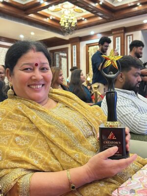 Neha Bhandari Instagram - Still trying to find the right words… but THIS moment 😬
To be seen, celebrated, and honoured like this it’s surreal Thank you for the love, the respect, and this beautiful recognition. 🫶🏻🧿
Forever grateful to everyone who’s been part of my journey and a heartfelt thank you to @kedarbeyondcreations for this award it truly means the world
