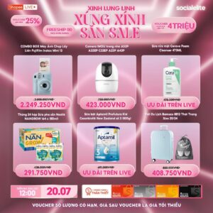 Nha Phuong Instagram - 💥 DEAL NỔI BẬT – CHỈ CÓ TRONG MEGA LIVESTREAM 20.7💥
👗 Gia dụng thông mình
💄 Set trang điểm lung linh – DEAL SIÊU HỜI
👜 Túi xách trendy – giảm ĐẬM SÂU

🧡 Xem live, săn ngay deal cực phẩm từ Sĩ Thanh & Nhã Phương!
📅 12h00 trưa - 20/7
🎁 Có quà tặng – Có mã giảm – Có deal hời 🥰
#shopeelive #socialelite #sithanh #nhaphuong #megalivestream #shopeemembershipday