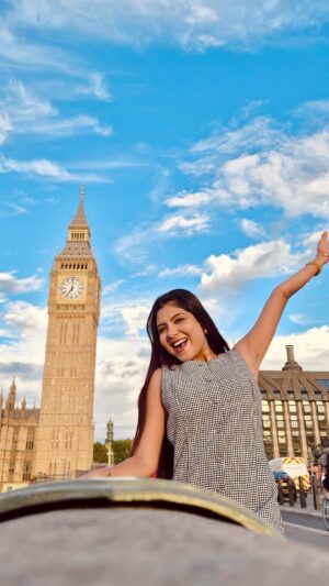 Niharika Jain Instagram - 🧿✨ Big reveal time 🧿
From regular days → to birthday trip in London 🎉🇬🇧
Airport look & final outfit - @savana
Had to make this transition reel to mark the moment 💖
London calling, birthday vibing & memories loading! 🥂
#BirthdayTrip #LondonVlog #TransitionReel #TravelReels #BirthdayInLondon #LondonTravel #TravelVlog #ReelReveal #BirthdaySurprise #TravelDiaries #BirthdayMood #LondonCalling #BirthdayReel #UKTravel #TravelWithNi #NiInLondon #niharikajain