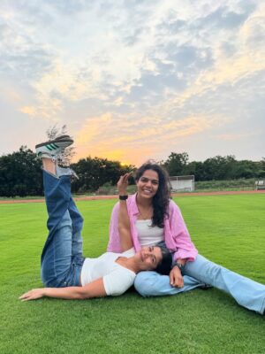 Nikhat Zareen Instagram - Reunited after a year and still as crazy as ever — some things never mature..🐒❤️👯♀️
#BackTogetherAgain #BestieGoals #PartnersInCrime