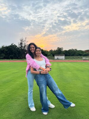 Nikhat Zareen Instagram - Reunited after a year and still as crazy as ever — some things never mature..🐒❤️👯♀️
#BackTogetherAgain #BestieGoals #PartnersInCrime