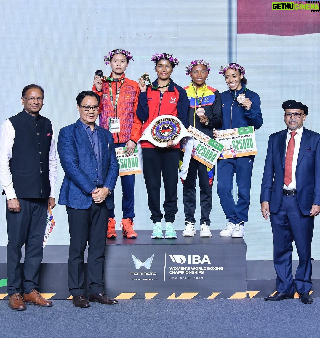 Nikhat Zareen - 97.2K Likes - 2023 WORLD CHAMPION 🥇

Ecstatic. Humbled. Grateful😇🙌🏻. 

I'm extremely happy to start my year with my second gold medal at world championships, and to do so in front of my home crowd is extremely special to me. My sincere thanks go out to all of you for your prayers and support😊🙏🏻.

India, this one is for you. 
🥇

📸: @sj_thephotographer07 

#WWCHDelhi #WorldChampionships 🥊
#itshertime