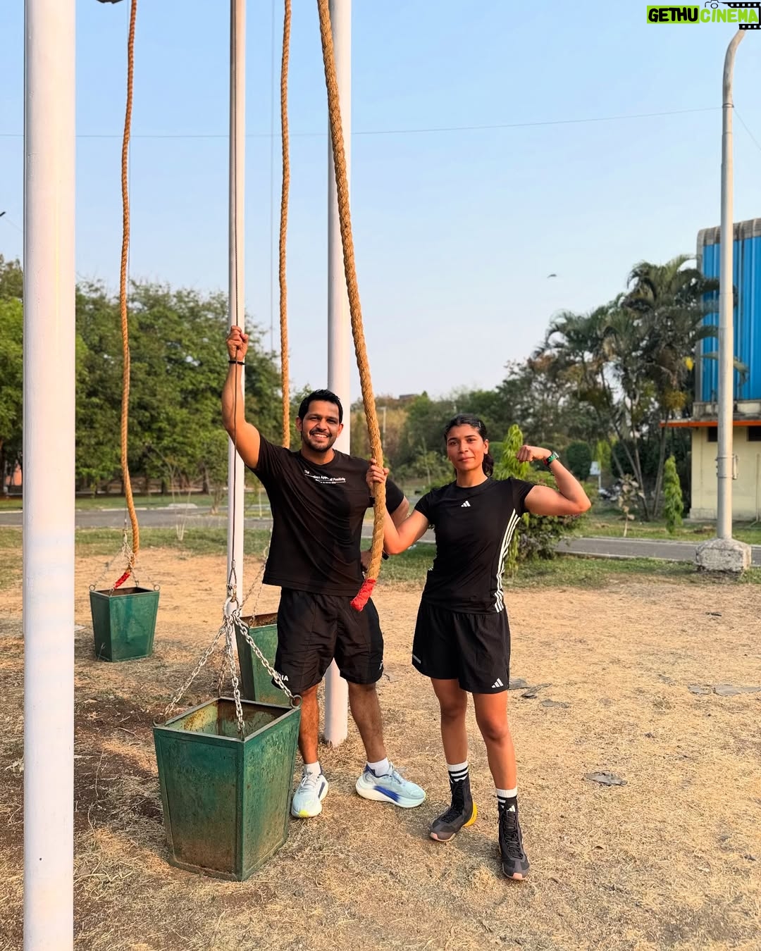 Nikhat Zareen - 9K Likes - Had an incredible time training at @army_sports_insitute_ .
Got to push myself, sharpen my skills, and reconnect with the fighter in me. Boxing is all about staying focused, and this place helped me find that focus again. One step, one punch, one round at a time — the dream’s still in sight. 🎯🙌🏻

@media.iccsai @gosportsvoices