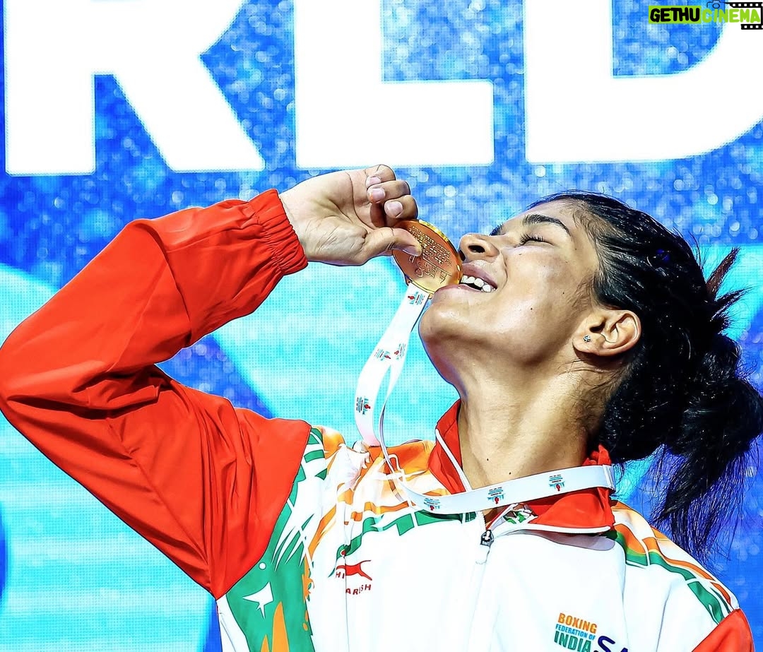 Nikhat Zareen - 207.3K Likes - 𝟐𝟎𝟐𝟐 𝐖𝐎𝐑𝐋𝐃 𝐂𝐇𝐀𝐌𝐏𝐈𝐎𝐍! 🥇

It's finally here. The culmination of years of hardwork and perseverance. India, this one's for you. We did it, together 🔥

#WorldBoxingChampionship
#IBAWWC2022 🥊🥇🇮🇳