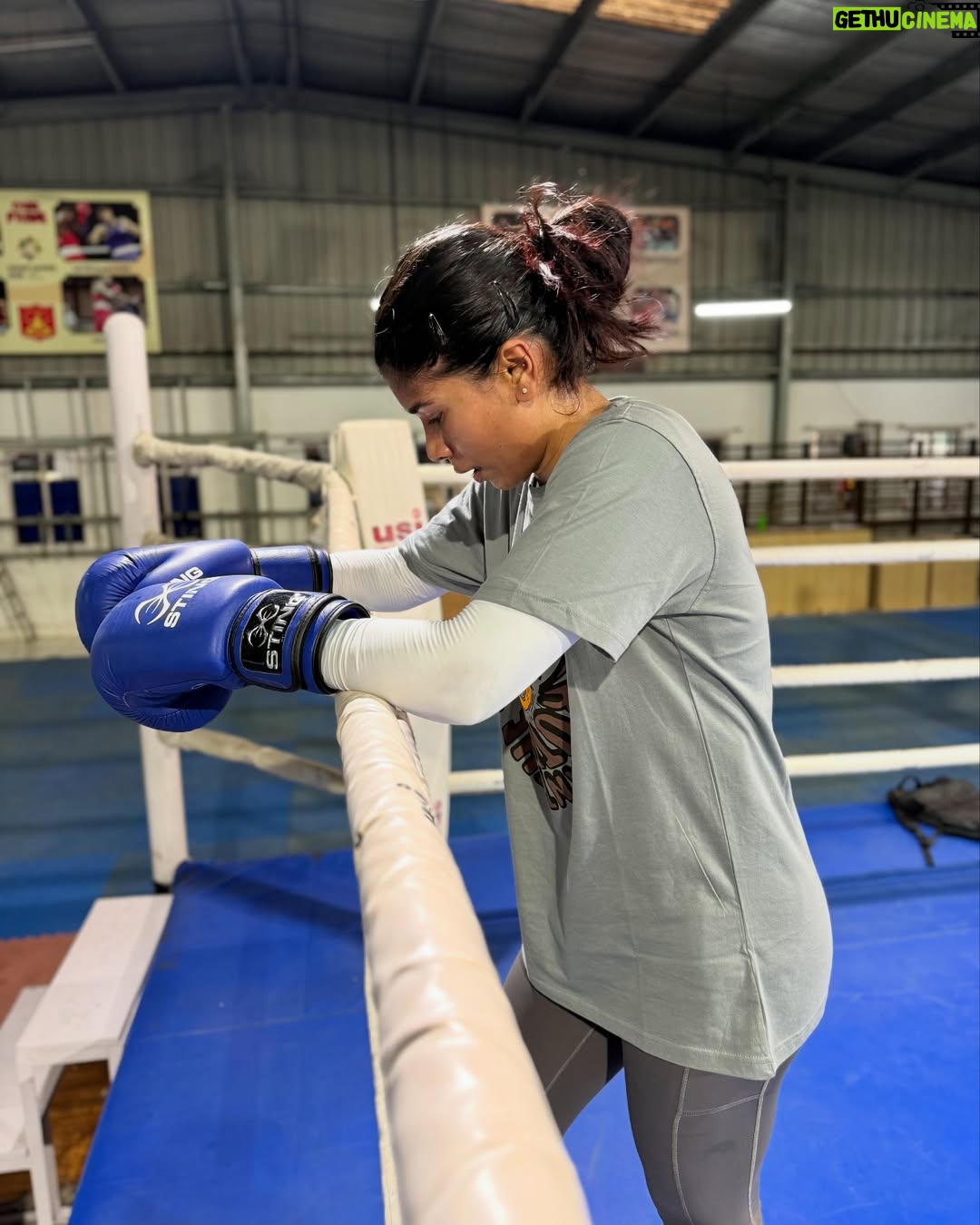 Nikhat Zareen - 9K Likes - Had an incredible time training at @army_sports_insitute_ .
Got to push myself, sharpen my skills, and reconnect with the fighter in me. Boxing is all about staying focused, and this place helped me find that focus again. One step, one punch, one round at a time — the dream’s still in sight. 🎯🙌🏻

@media.iccsai @gosportsvoices