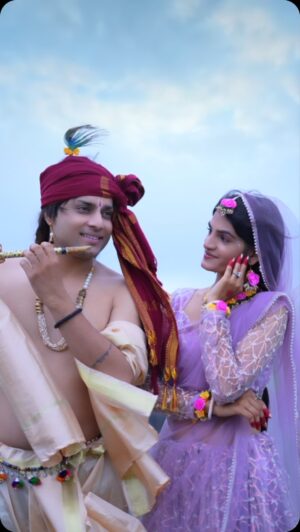 Nikita Kumawat Instagram - Happy Janmashtami 🦚🤗 Radhe
Radhe 🙏🏻
#niksh @shrikkrish
Outfit By :~ @nikkkscouture 🎀
#nikksfamily #reels #janmashtami #happyjanmashtami #krishna #radhakrishna #radhekrishna