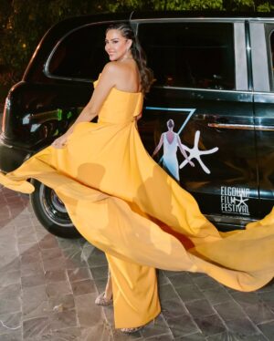 Nina Maghrabi Instagram - From the 7th edition of @elgounafilmfestivalofficial’s opening ceremony 💛
Styled by @musaed.d
Dress @nourfathallah
Jewllery @glamour.Jewllery
MUA @ahmedelkhawaga1
Hair @alsagheersalons @abdallah_zanati