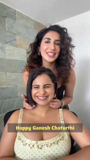 Nish Hair Instagram - Happy Ganesh Chaturthi…. We got Shruti ready for Ganpati Darshan using Volume Topper. Doesn’t she look gorgeous 💛
#ganpatibappa #ganeshchaturthi #nishhair #ganpatidarshan #hairextensions