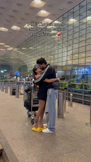 Nita Shilimkar Instagram - “I know I’m already missing you.” Miss you my love jaldi milte hai 🧿❤️❤️🥹🥹
.
.
.
.
#nita #couple #longdistancerelationship #sad #reels